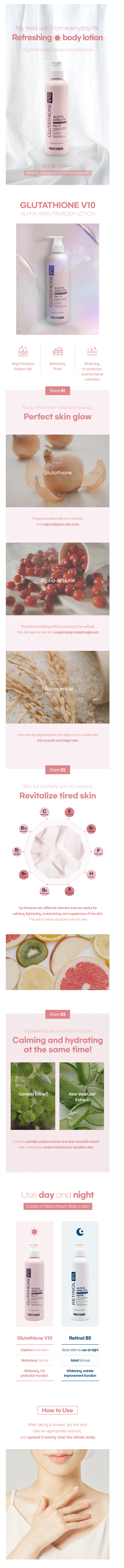 prettyskin glutathione v10 alpha arbutin body lotion PRETTYSKIN - Glutathione V10 Alpha Arbutin Body Lotion - 250ml | Beauty  Amora