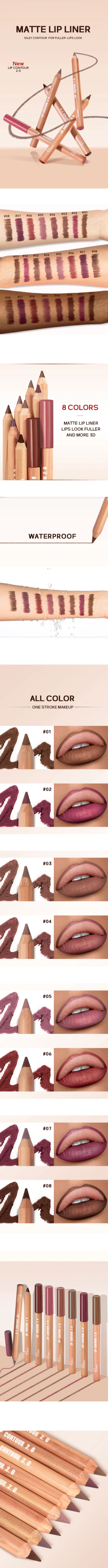 Pudaier - Creamy Like Butter Matte Lip Pencil - 2.5g