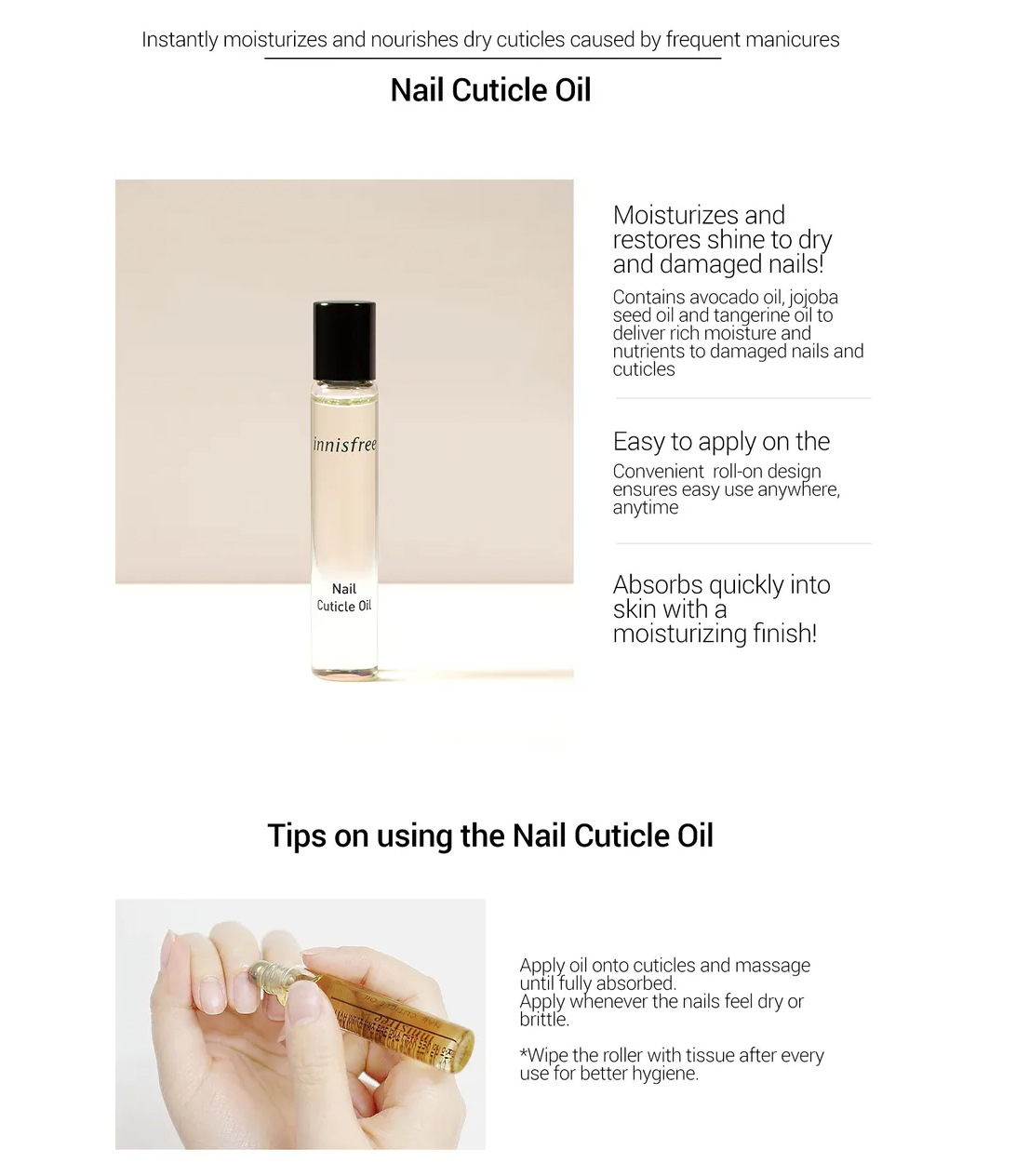 innisfree Nail Cuticle Oil 7.5ml Beauty Amora Australia's K