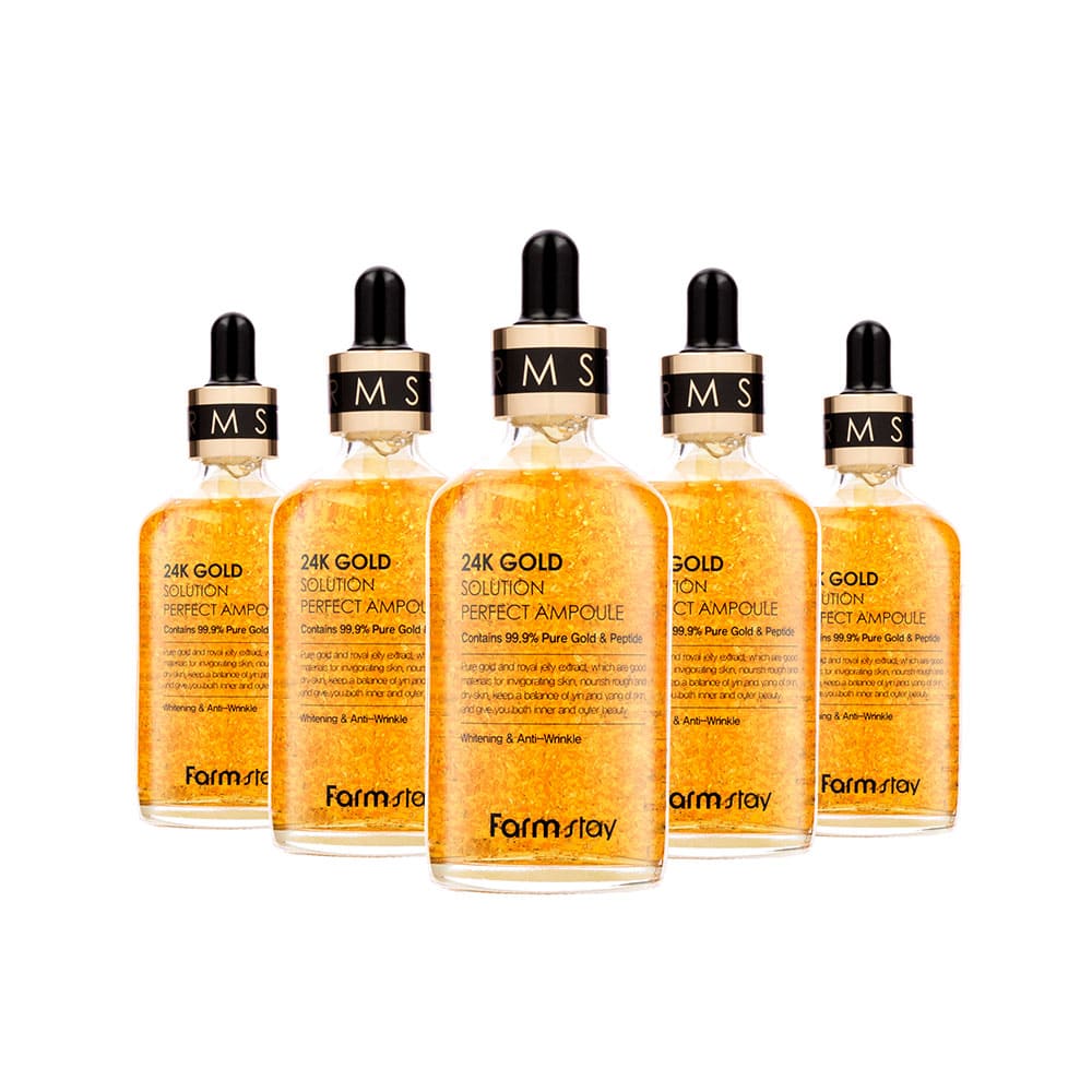 Farm Stay 24K Gold Solution Perfect Ampoule 100ml Beauty Amora