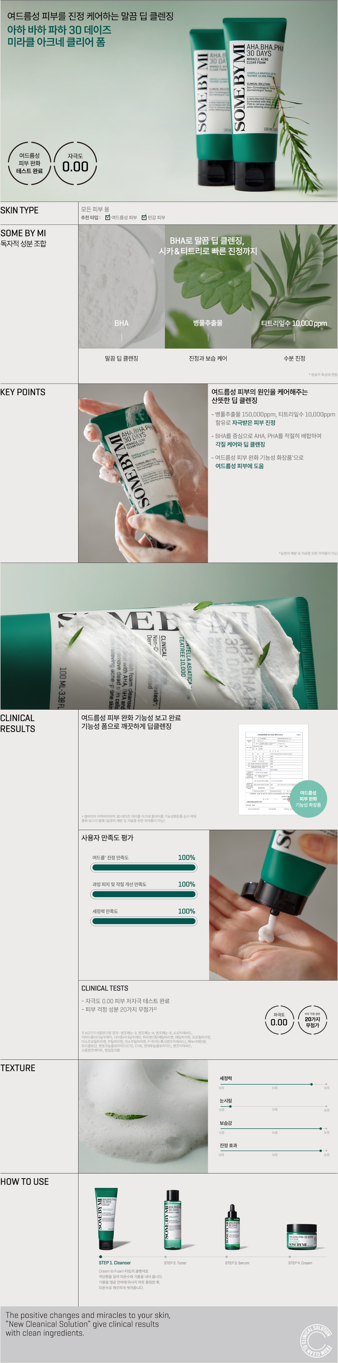 [SOME BY MI] AHA-BHA-PHA 30Days Miracle Acne Clear Foam 100ml main image 1