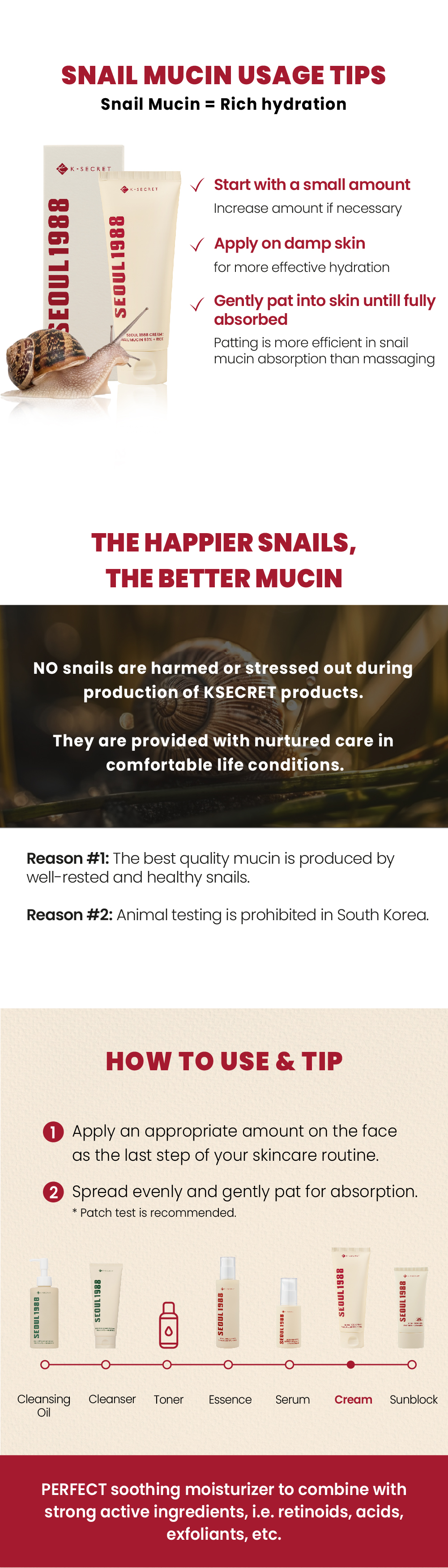 KSECRET - SEOUL 1988 Cream : Snail Mucin 93% + Rice - 100ml