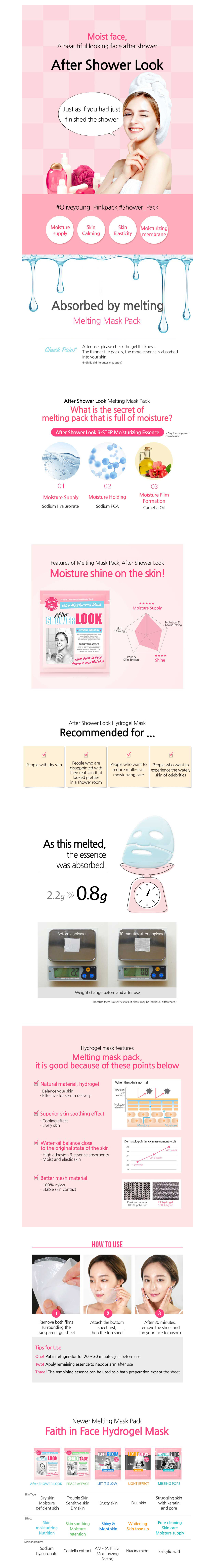 Shower Mask Faith in Face - After Shower Look Hydrogel Mask - 1pc | Beauty Amora ...