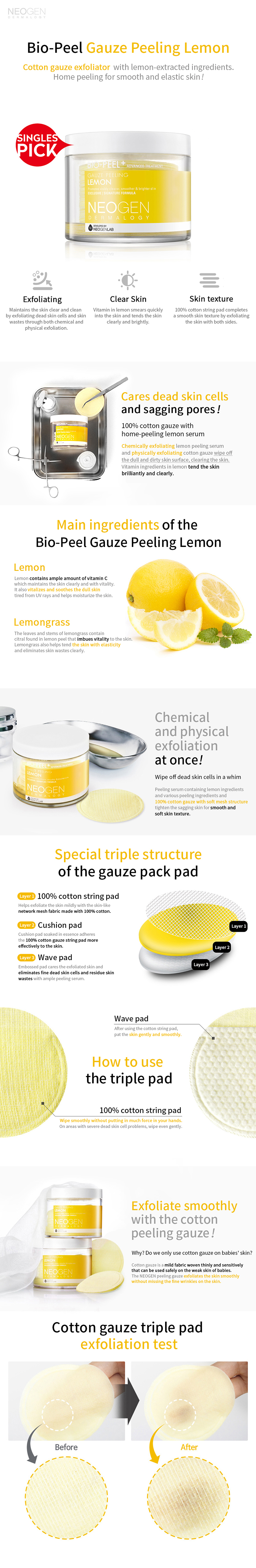 NEOGEN Dermalogy - Bio-Peel Gauze Peeling Pads - 200ml / 30pcs | Beauty  Amora | Australia's K-beauty Store
