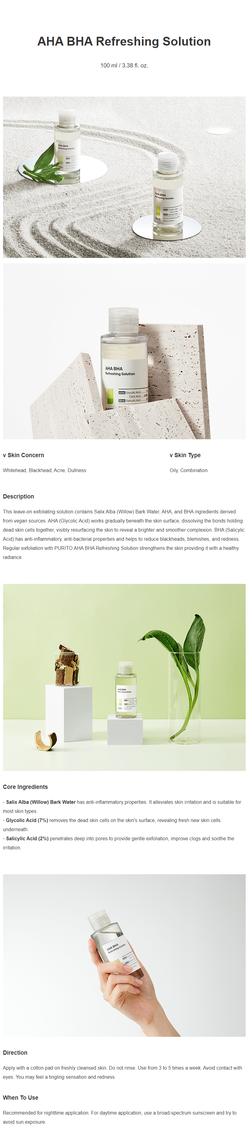 Purito SEOUL - AHA BHA Refreshing Solution - 100ml | Beauty Amora ...