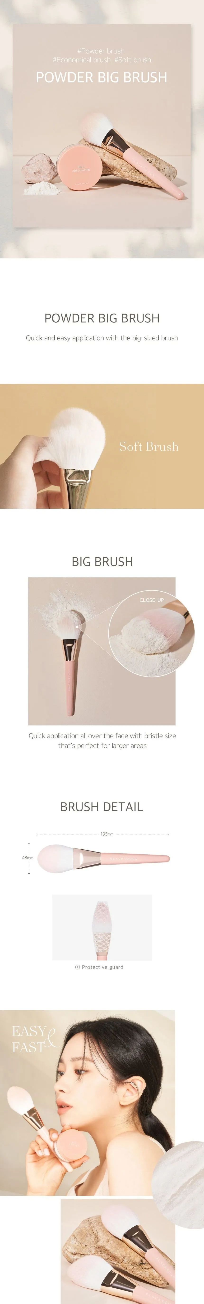 Black Rouge - Powder Big Brush - 1pc | Beauty Amora | Korean Beauty ...
